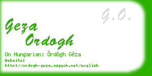 geza ordogh business card