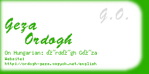 geza ordogh business card